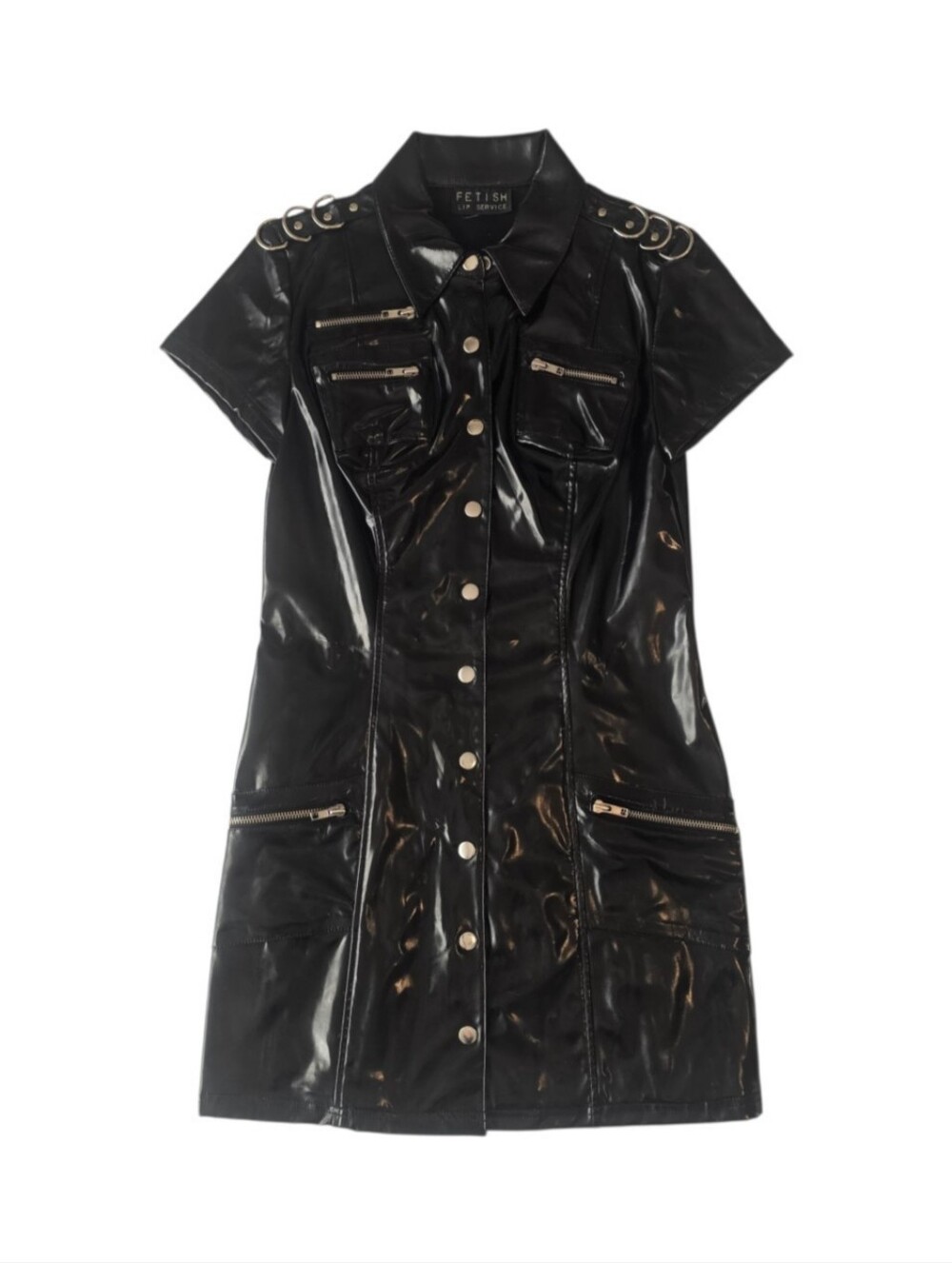 VTG Fetish by Lip Service PVC Utility Mini Dress Y2K Goth M